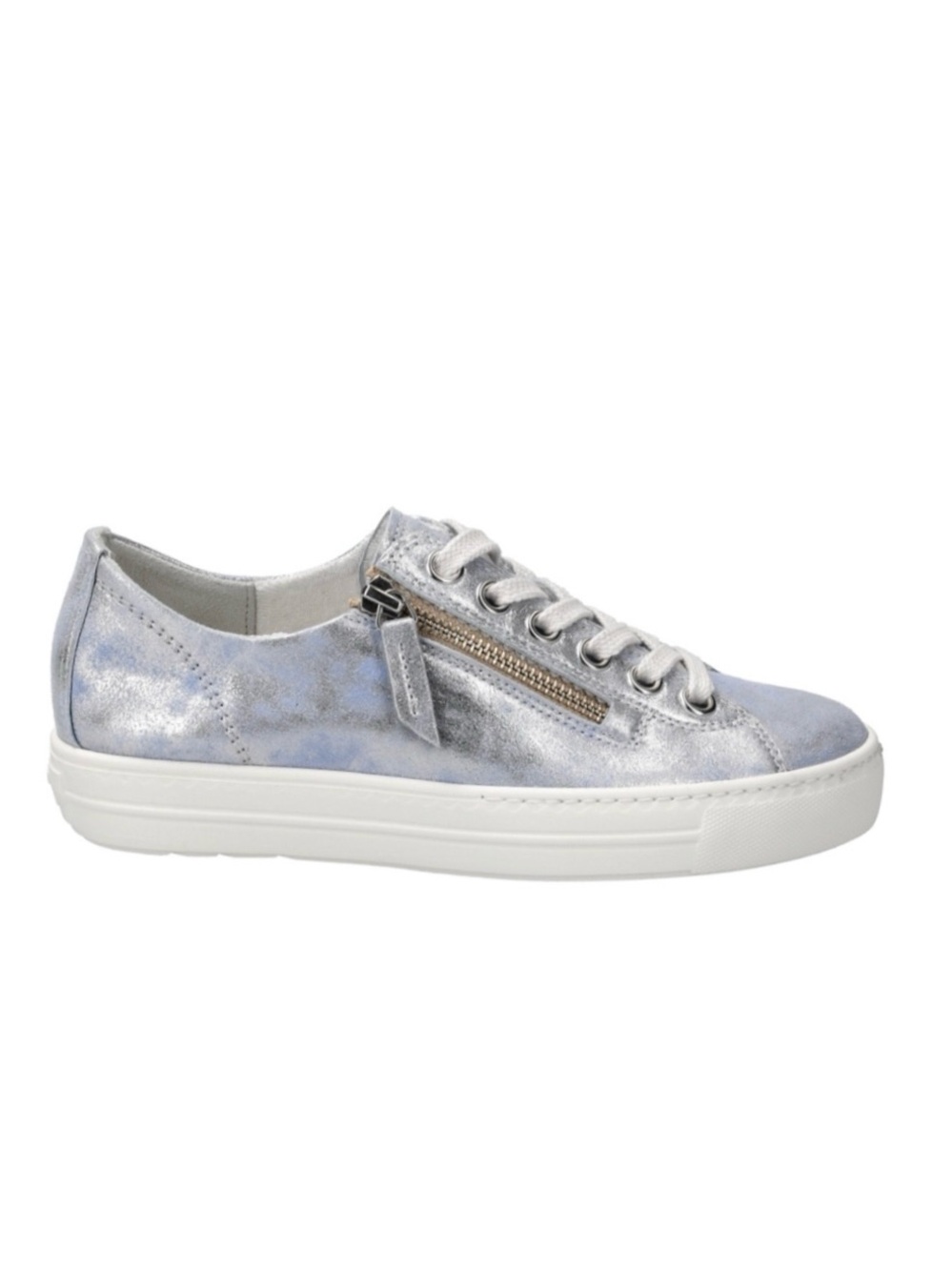 Metallic Blue Leather Sneaker Brand new in Box. US sizes.